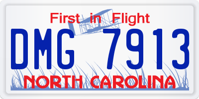 NC license plate DMG7913