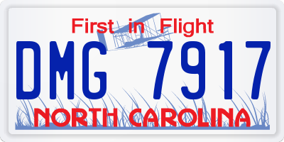 NC license plate DMG7917