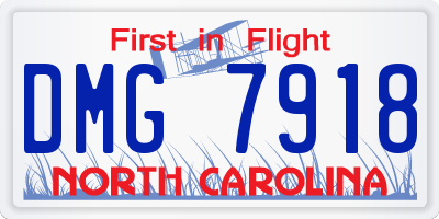 NC license plate DMG7918