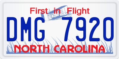 NC license plate DMG7920