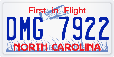 NC license plate DMG7922