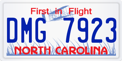 NC license plate DMG7923