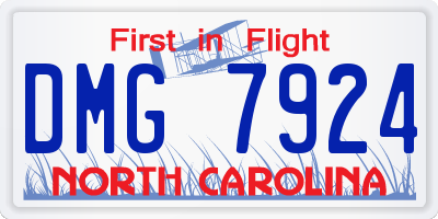 NC license plate DMG7924