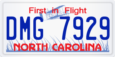 NC license plate DMG7929