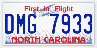 NC license plate DMG7933