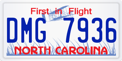 NC license plate DMG7936