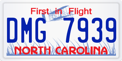 NC license plate DMG7939