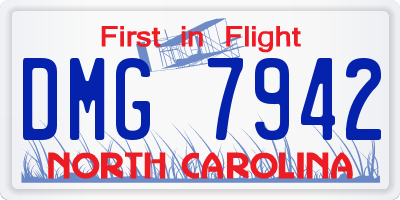 NC license plate DMG7942
