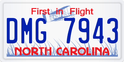 NC license plate DMG7943