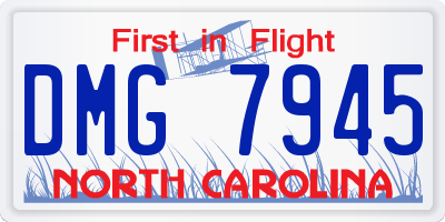 NC license plate DMG7945