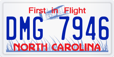 NC license plate DMG7946