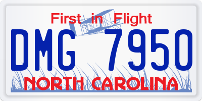 NC license plate DMG7950