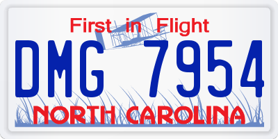 NC license plate DMG7954