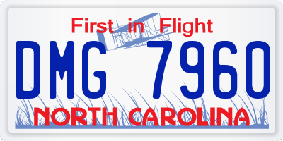 NC license plate DMG7960