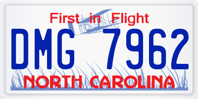 NC license plate DMG7962