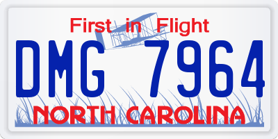 NC license plate DMG7964