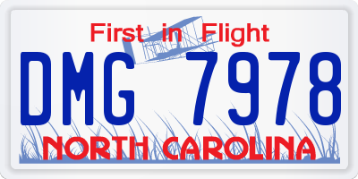 NC license plate DMG7978