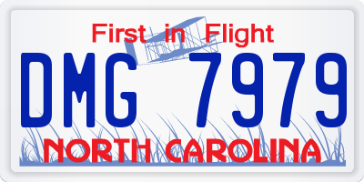 NC license plate DMG7979