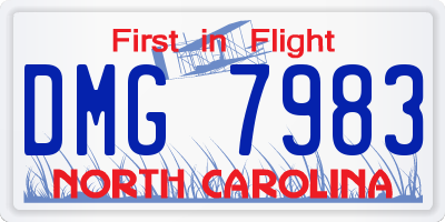 NC license plate DMG7983