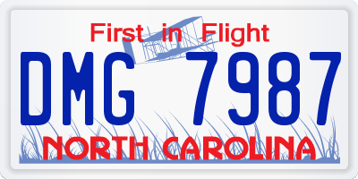 NC license plate DMG7987