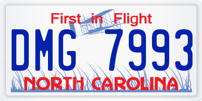 NC license plate DMG7993