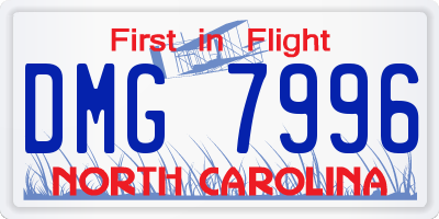 NC license plate DMG7996