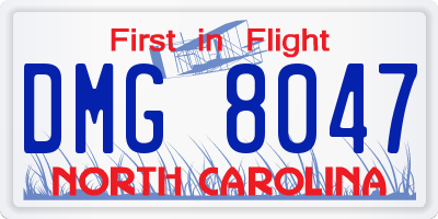 NC license plate DMG8047