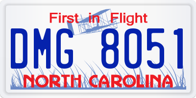 NC license plate DMG8051