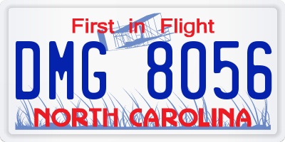 NC license plate DMG8056