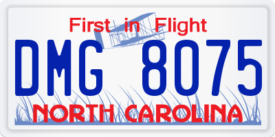 NC license plate DMG8075