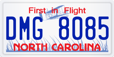 NC license plate DMG8085