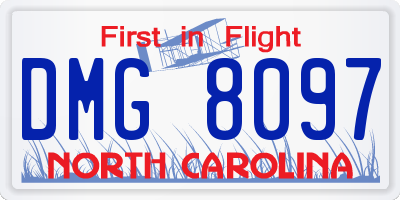 NC license plate DMG8097