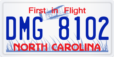 NC license plate DMG8102