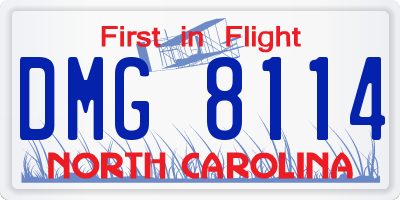 NC license plate DMG8114