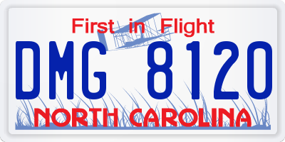 NC license plate DMG8120