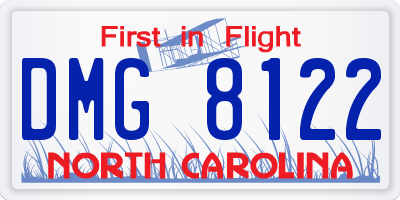 NC license plate DMG8122