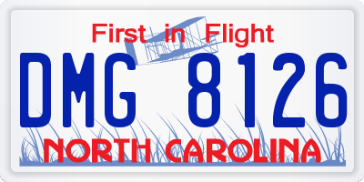 NC license plate DMG8126