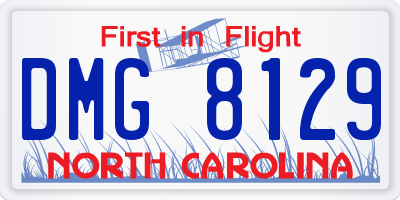 NC license plate DMG8129