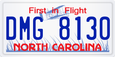 NC license plate DMG8130