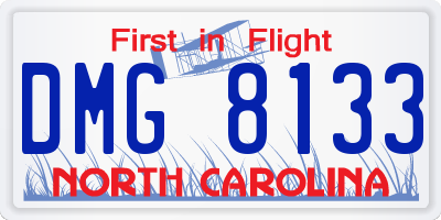 NC license plate DMG8133