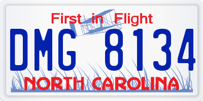 NC license plate DMG8134