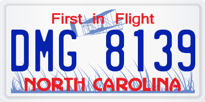 NC license plate DMG8139