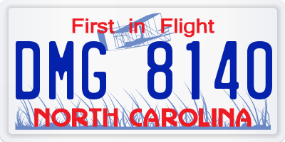 NC license plate DMG8140