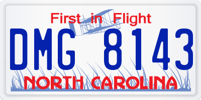 NC license plate DMG8143