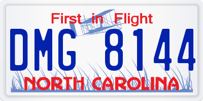 NC license plate DMG8144