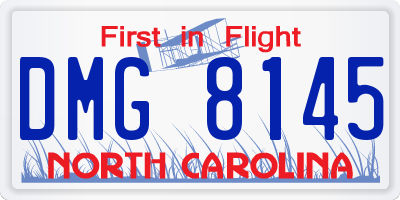 NC license plate DMG8145