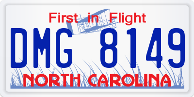 NC license plate DMG8149