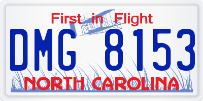 NC license plate DMG8153