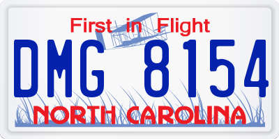 NC license plate DMG8154