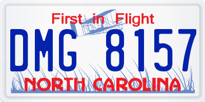 NC license plate DMG8157